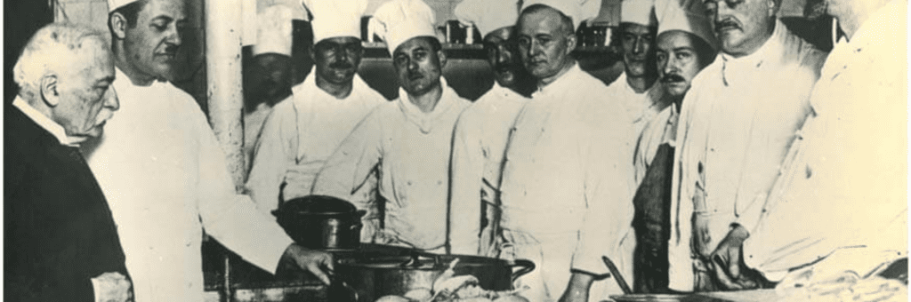 Auguste Escoffier with chefs
