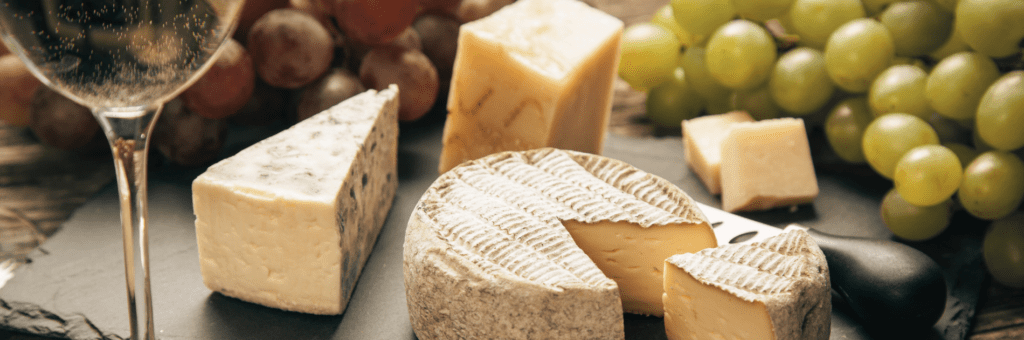 French cheese with a glass of white wine